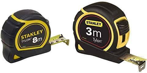 Stanley 0-30-657 Flessometro Tylon, 8 m x 25 mm & 1-30-687 Flessometro Tylon, 3 m x 12.7 mm