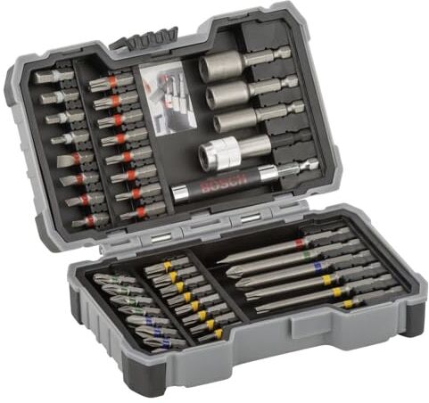 Bosch 43 pz. Set di bit di avvitamento e giradadi (bit PH, PZ, esagonali, T, TH, S, accessori trapano e cacciavite)