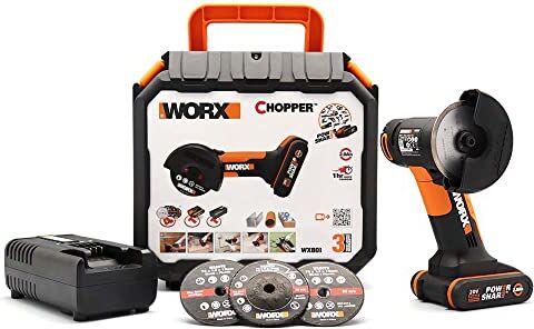 WORX Mini smerigliatrice Chopper 20 V 2,0 Ah, Nero, 1bat 4.0Ah