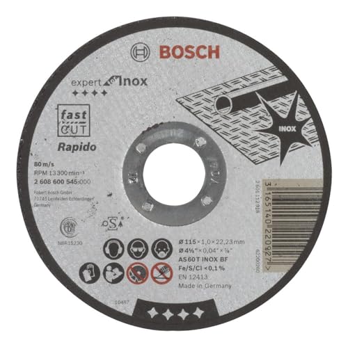 Bosch mola da taglio piana "Rapido" per Inox 115 mm x 1,0