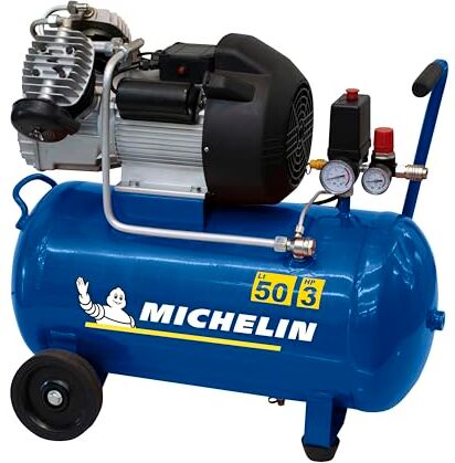 Michelin Compressore d'aria portatile MB3650 Serbatoio 50 litri Motore da 3 hp Pressione massima 10 bar Portata d'aria 360 l/min 21,6 m³/h