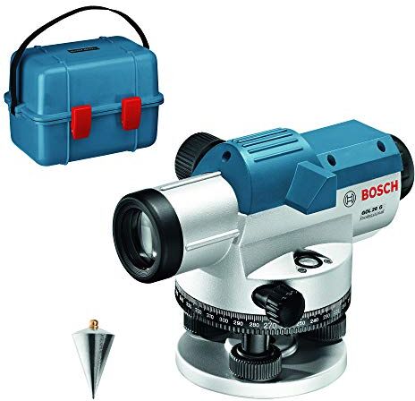 Bosch Livella Ottica GOL 26 G (Ingrandimento 26X, Unità di Misura: 400 Gon, Raggio D'Azione: Fino A 100 m,In Valigetta)