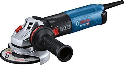 Bosch Smerigliatrice angolare GWS 17-125 SB (Ø disco di 125 mm, potenza 1.700 W, ideale per metallo o cordoni di saldatura con preselezione del numero di giri e Intelligent Brake System)