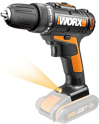 WORX Trapano Avvitatore a Batteria 20V WX101.9 Senza Batterie e Caricabatteria