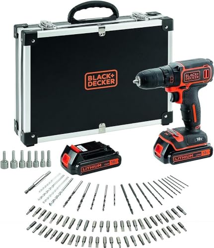 Black & Decker Trapano Avvitatore A Batteria, Nero Arancione, ‎35 x 28.5 x 9.5 cm, 997.9 grammi