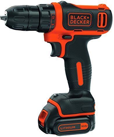 Black & Decker Trapano Avvitatore in Cartone, Arancione/Nero, 2 Batterie