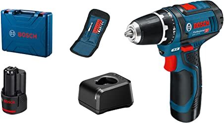 Bosch 12V System Trapano-avvitatore a batteria GSR 12V-15 (incl. 2 batterie da 2,0 Ah, caricabatteria GAL 12V-20, accessori, in valigetta)