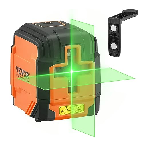 VEVOR Livella Laser Raggio max. 15m Livella Laser Modalità Doppia Linee Trasversali Verdi Autolivellamento Lunghezza d'Onda Laser 520nm±10nm Precisione tra 0,28cm-10m, Livella Laser Linea Trasversale