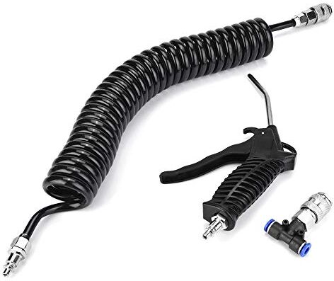 Eujgoov Black Air Duster Gun Pneumatic Air Duster Blow Gun,Air Duster Blow Gun Set Wind Blowing Kit Set with EU Connector + PU Hose