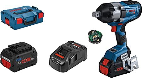 Bosch BITURBO avvitatore a massa battente a batteria GDS 18V-1050 HC (2 batt. ProCORE18V 8.0Ah, caricatore rapido GAL 1880 CV, mod. Bluetooth GCY 42, L-BOXX 136)