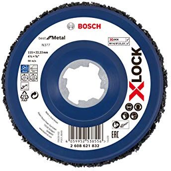 BOS- Bosch -Disco de limpieza Best for Metal N377 X-Lock: 115mm, blu, Ø 115 mm