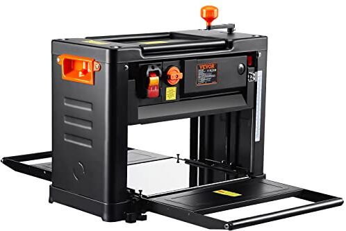 VEVOR Pialla a Spessore 2000W per Legno Altezza Regolabile Lama in Acciaio al Carbonio, Pialla Filo Spessore 5 Amp 2000 W 23500 giri/min, Pialla a Spessore per Lavorazione di Legno Larghezza 33 cm