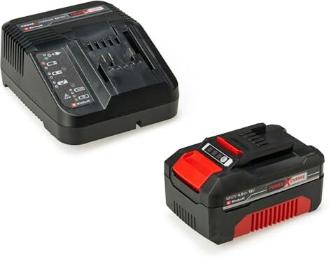 Einhell Starter Kit 4,0 Ah con batteria e caricabatterie Power X-Change, Li-Ion, 18 V, Tempo di ricarica 75 minuti, Adatto a tutti gli utensili Power X-Change