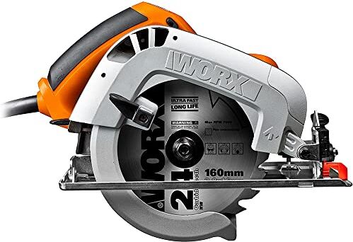 WORX Sega Circolare, 1200 W, 220 V, Nero, 160 mm