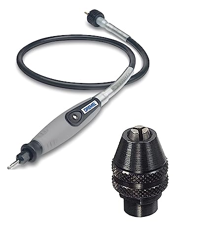 Dremel Albero flessibile multiuso per i multiutensili rotativi  &  4486 Mandrino Autoserrante da 0.8 mm a 3.2 mm, Multi Cambio Rapido Mandrino per Utensile Multifunzione Rotativo