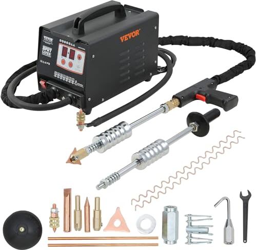 VEVOR Kit di Riparazione Estrattore di Bosse G90E 3KW Kit di Riparazione di Urti per Pannello Veicolo Smussatura Raddrizzamento Elementi di Corpo di Basso Spessore Cofano Porta