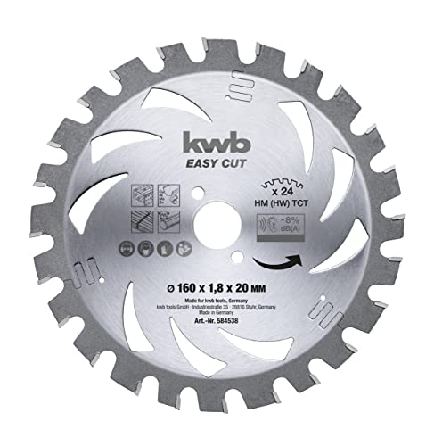 kwb Lama per sega circolare  Easy Cut AKKU-TOP,  (in metallo duro, passo dei denti asimmetrico, dente speciale alternato), 184 x 20
