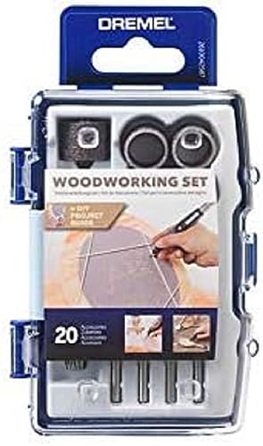 Dremel 681 Woodworking Set Kit de accesorios con 20 accesorios para herramientas rotativas para trabajar la madera