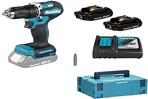 Makita Cordless Drill 18 V / 2.0 Ah, 2 Batteries + Charger in Makpac