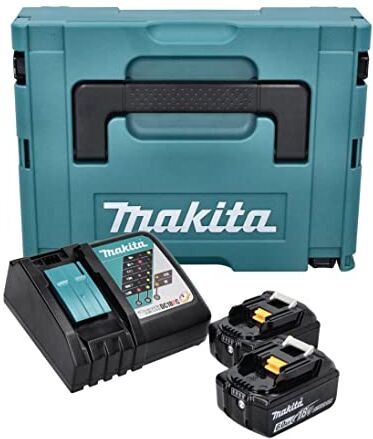 Makita Pack Énergie  18 V Li-Ion 6Ah (2 batteries + 1 chargeur simple) avec coffret MAKPAC