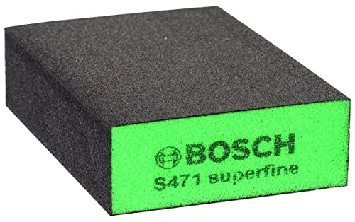 Bosch 1x Spugne abrasive S471 Best for Flat and Edge (per Legno Tenero, Vernice su Legno, 69 x 97 x 26 mm, Grana superfine, Accessorio Levigatura Manuale)