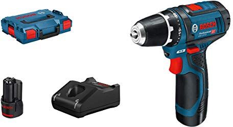 Bosch GSR 12V-15 12V System Trapano-avvitatore a Batteria, Include 1 Batteria da 2.0 Ah, Caricabatteria GAL 12V-40, in L-BOXX