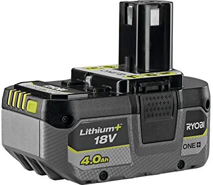 RYOBI RB1840X Batteria al Litio+ 18 V One+ 4,0 Ah Compatta, con Indicatore dello Stato di Carica, di Lunga Durata, Scocca con Protezione dagli Impatti