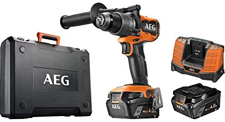 AEG BS18C3BL-402C Trapano Avvitatore Brushless 18V Compatto, 2 batterie da 4.0Ah, Fino a 110 Nm di Coppia, Mandrino da 13mm, 2 Velocità: 0 500 g/min & 0 2100 g/min