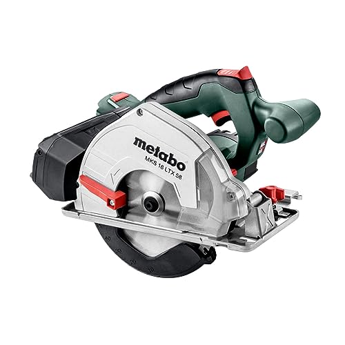 Metabo Sega circolare a batteria in metallo MKS 18 LTX 58 () 18 V; cartone, tensione della batteria: 18 V, profondità di taglio regolabile: 0 – 58 mm, profondità di taglio massima a 90°: 58