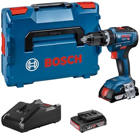 Bosch 18V System GSB 18V-55 Taladro percutor a batería (55 Nm, 2 baterías x 2.0 Ah, en maletín L-Case)