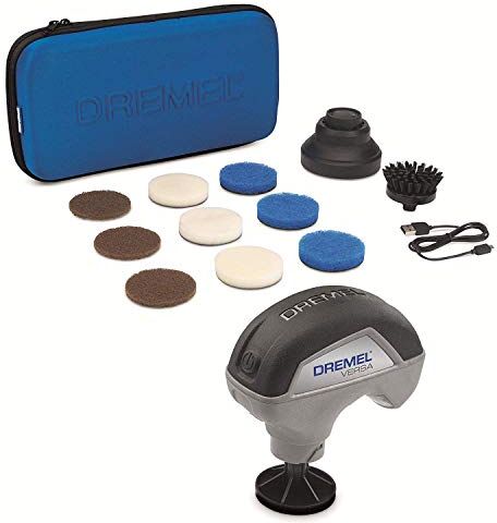 Dremel PC10 Versa Rotante Kit con 1 Utensile Rotativo, 9 Dischi, 1 Spazzola con Setole e 1 Paraspruzzi per Pulizia più Rapida e Semplice, 3.6 V, Grigio/Nero