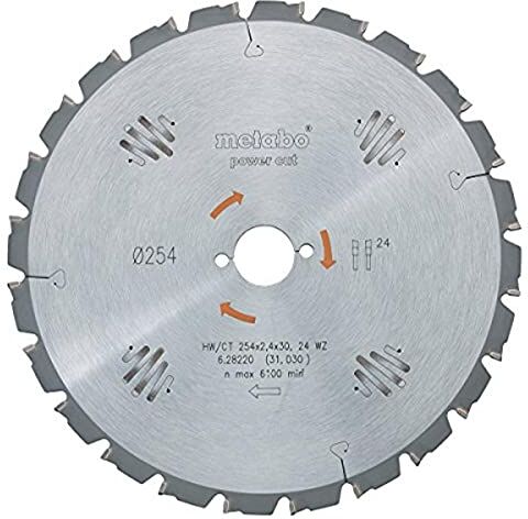 Metabo Lama per sega circolare, Ø 254 x 30 mm, 24 denti/pollice, diametro: 254 x 30 mm