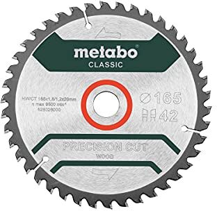 Metabo Lama per sega precision cut wood-classic, 165 x 1,8/1,2 x 20 Z42 WZ 5°, multicolore