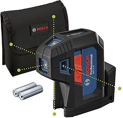 Bosch Livella laser a 5 punti  (laser verde, raggio d'azione: fino a 30 m, sacchetto)