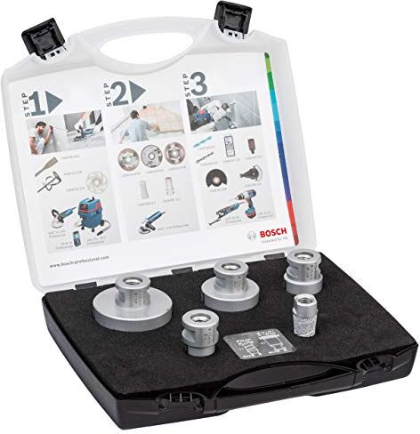 Bosch Set da 5 pz. di punte diamantate a secco Dry Speed Best for Ceramic (per ceramica, accessorio per smerigliatrice angolare)