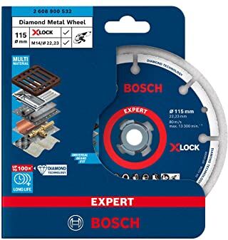 Bosch 1x Expert Diamond Metal Wheel X-LOCK (per Ghisa, Ø 115 mm, accessorio Smerigliatrice angolare piccola)