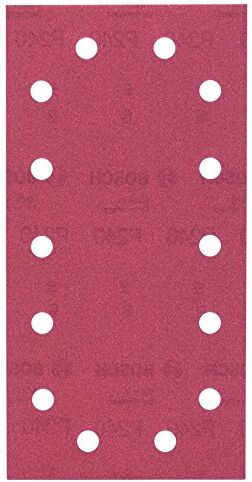 Bosch Fogli abrasivi per levigatrici 115 x 230 mm, G240, 14 fori, fissaggio a velcro (10)