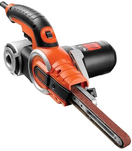 Black & Decker Lima Elettrica con 9 Accessori, Valigetta, 400 W, Arancione