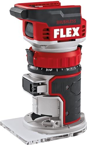 Flex Fresa a batteria per bordi e superfici (senza batteria, 18 V, con funzione zero, con regolazione della profondità di fresa, freno elettronico rapido, fresa, smerigliatrice)