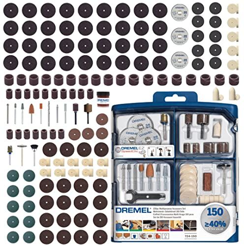 Dremel SC724 EZ SpeedClic Set di Accessori per Utensile Multifunzione, 150 Pezzi per Intagliare, Tagliare, Incidere, Lucidare, Fresare, Levigare, Smerigliare e Pulire