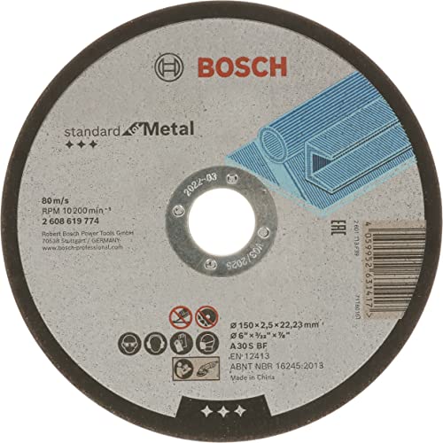 Bosch 1x mola da sbavo Standard for Metal (per metallo, Ø 150 x 2.3 22,23 mm, dritta, accessori per smerigliatrice angolare)