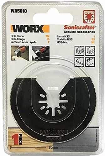 WORX Lama semi circolare diam. 80mm, per taglio Legno, gesso, plastica, PVC, metalli non ferrosi per Multifunzione Sonicrafter WX678/679/680/681/693, Nero