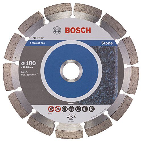 Bosch 1x Disco Diamantato Standard for Stone, per Calcestruzzo, Pietra, Granito, Ø 180 x 22,23 x 2 x 10 mm, Accessori per Smeriglatrici Angolari