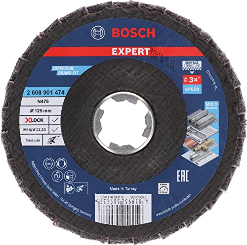 Bosch 1 X EXPERT N475 SCM X-LOCK Disco abrasivo a ventaglio (per la finitura di superfici metalliche, Ø 125 mm, medio, accessorio smerigliatrice angolare)