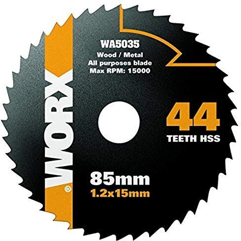 WORX Lama HSS 44T,diam .85mm. su legno, metallo, plastica per SAW WX420/WX423/WX426/WX523/WX527