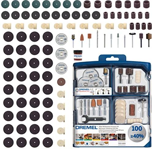 Dremel SC723 EZ SpeedClic Set di Accessori per Utensile Multifunzione, per Intagliare, Tagliare, Incidere, Lucidare, Fresare, Levigare, Smerigliare e Pulire, 100 Pezzi