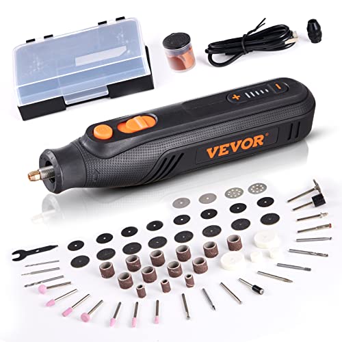 VEVOR Kit di Utensili Rotanti Senza Cavo 181 Pezzi Portatile 5000-25000 giri/min per Smerigliatura Levigatura Perforazione Taglio, Kit Multiutesile Rotante per Taglio Incisione Lucidatura 5 Velocità