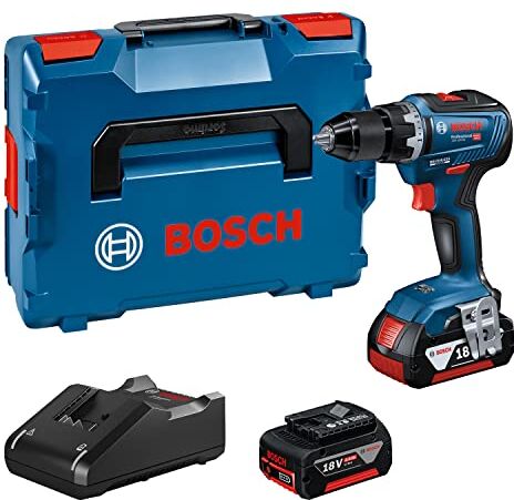 Bosch GSR 18V-55 Avvitatore a batteria (2 batterie da 4,0 Ah, sistema da 18 Volt, coppia massima: 55 Nm, in L-Boxx