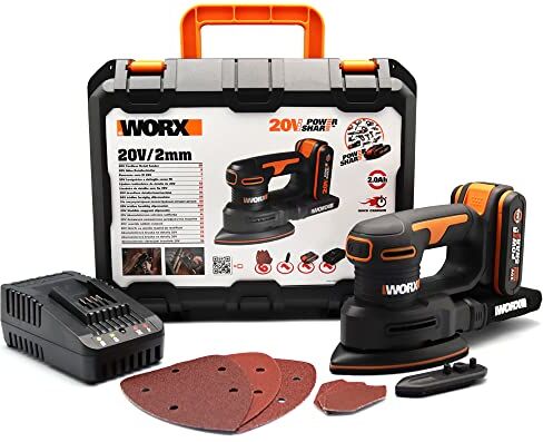 WORX Levigatrice di finitura 20V con 1 battteria da 2.0Ah