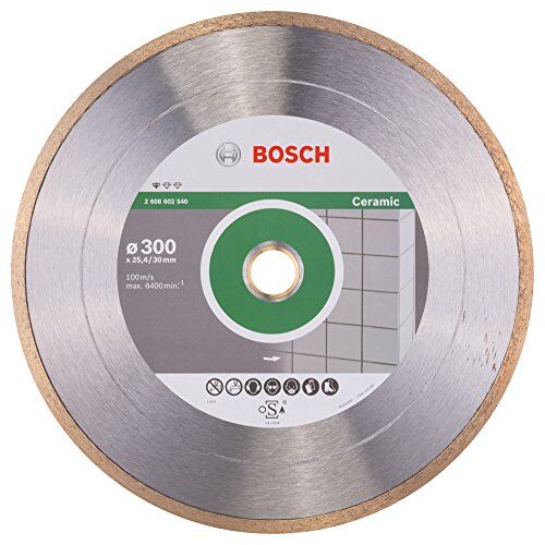 Bosch 1x Disco Diamantato Standard for Ceramic, per Pietra, Piastrelle, Ceramica, Ø 300 x 30+25,40 2 7 mm, Accessori Tagliapiastrelle
